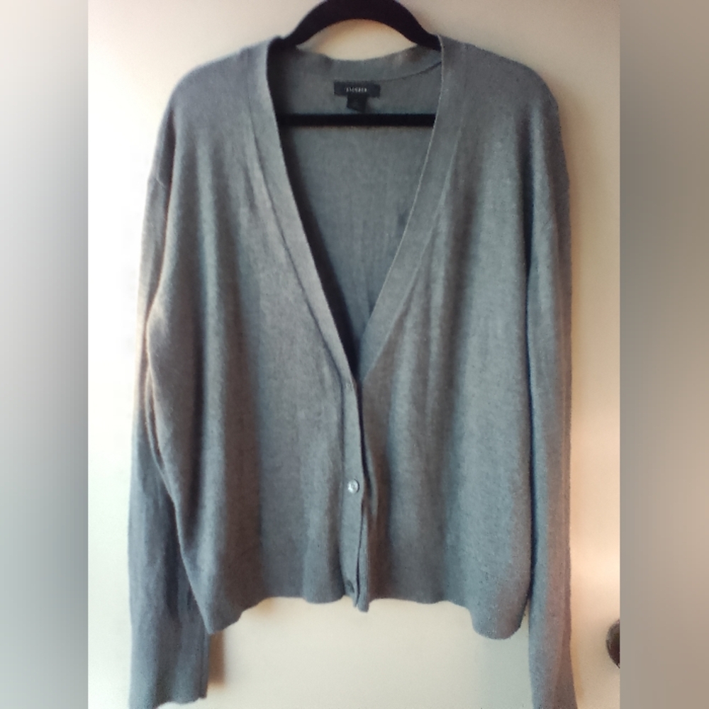 Halogen Gray Cashmere Blend Button-Down Cardigan … - image 3